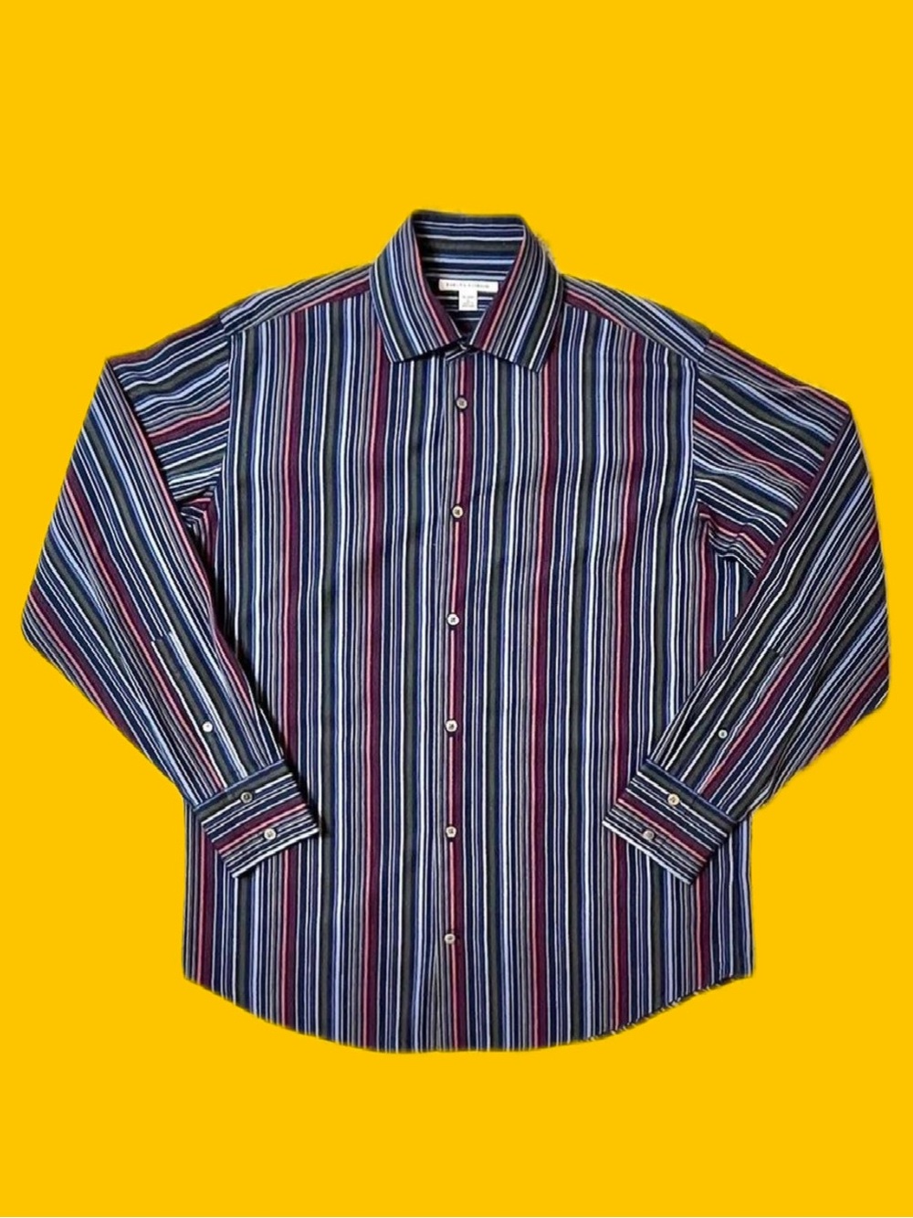 Banana Republic Men’s Multicolor Striped Dress Shirt 16-16.5 L 100% Cotton